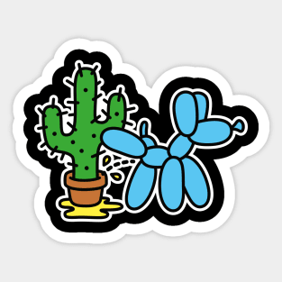 Peeing balloon dog, Balloon animal twister, Balloon Artist Cactus Sticker